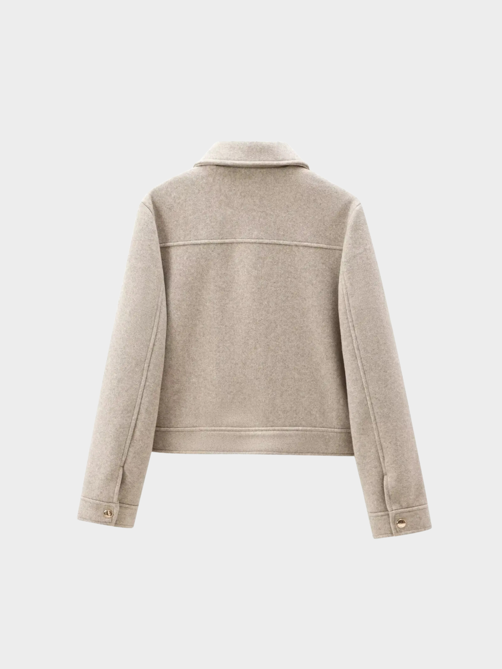 Women’s Zip Front Jacket with Turn-Down Collar and Front Pockets