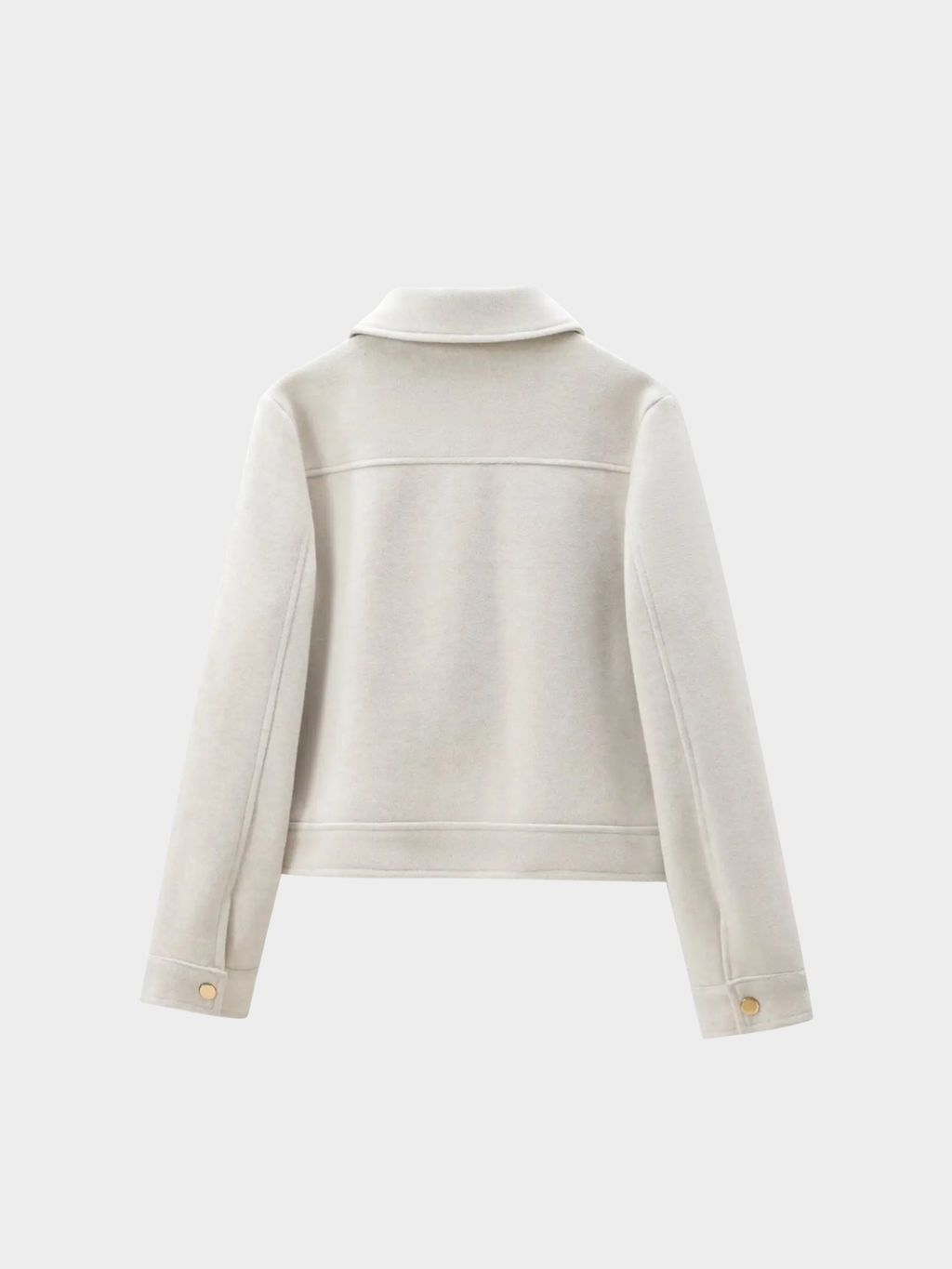 Women’s Zip Front Jacket with Turn-Down Collar and Front Pockets