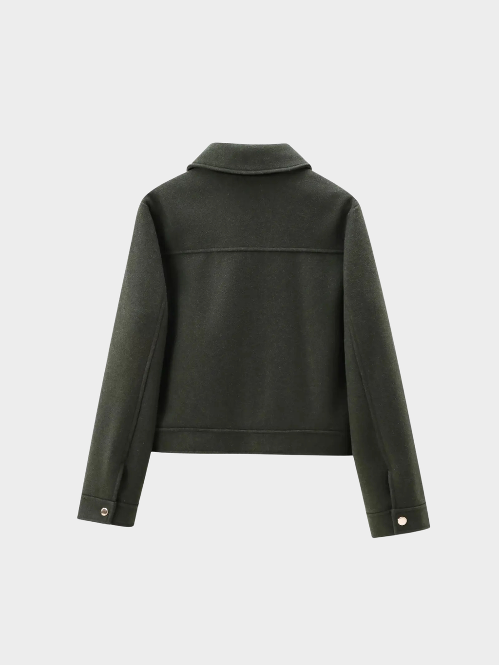 Women’s Zip Front Jacket with Turn-Down Collar and Front Pockets