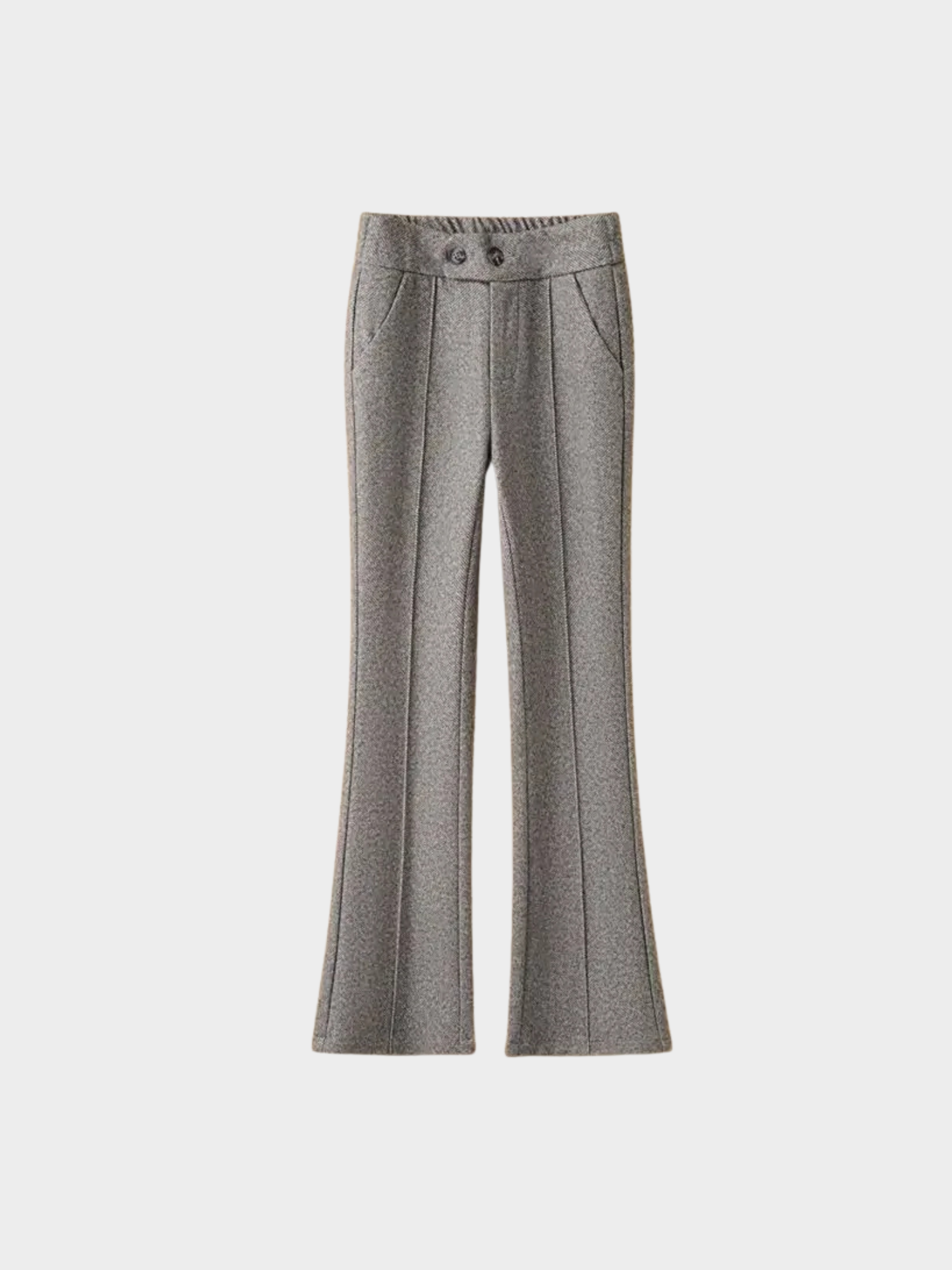 Women’s Tailored Flared Trousers – High-Waist Blended Fabric Pants