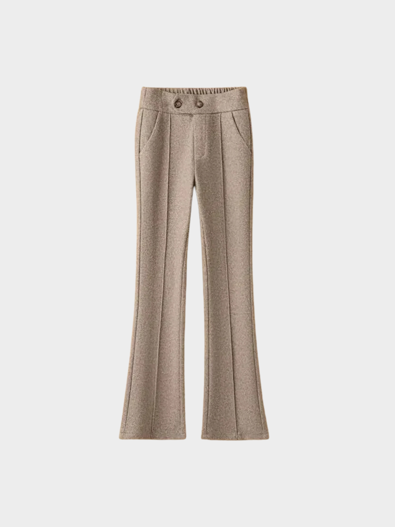 Women’s Tailored Flared Trousers – High-Waist Blended Fabric Pants