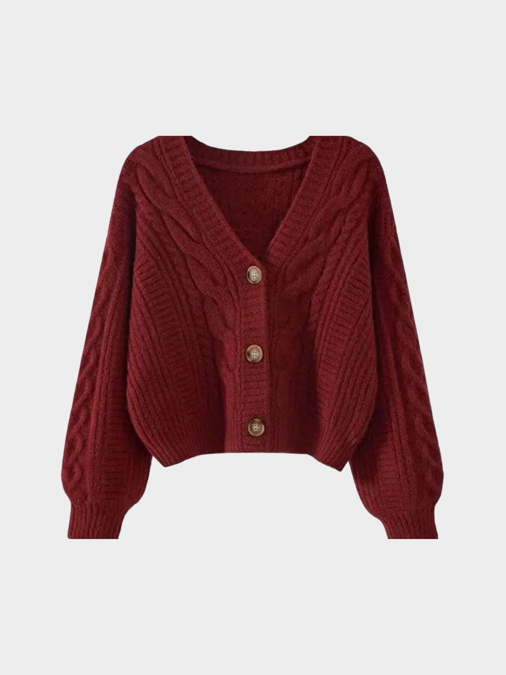 Women’s Knit Cardigan with V-Neck and Button Front