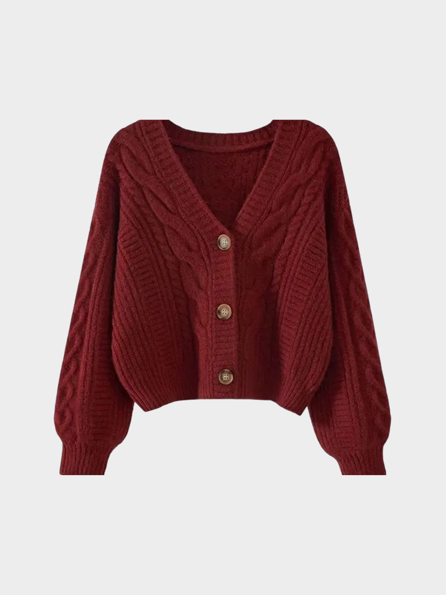 Women’s Knit Cardigan with V-Neck and Button Front