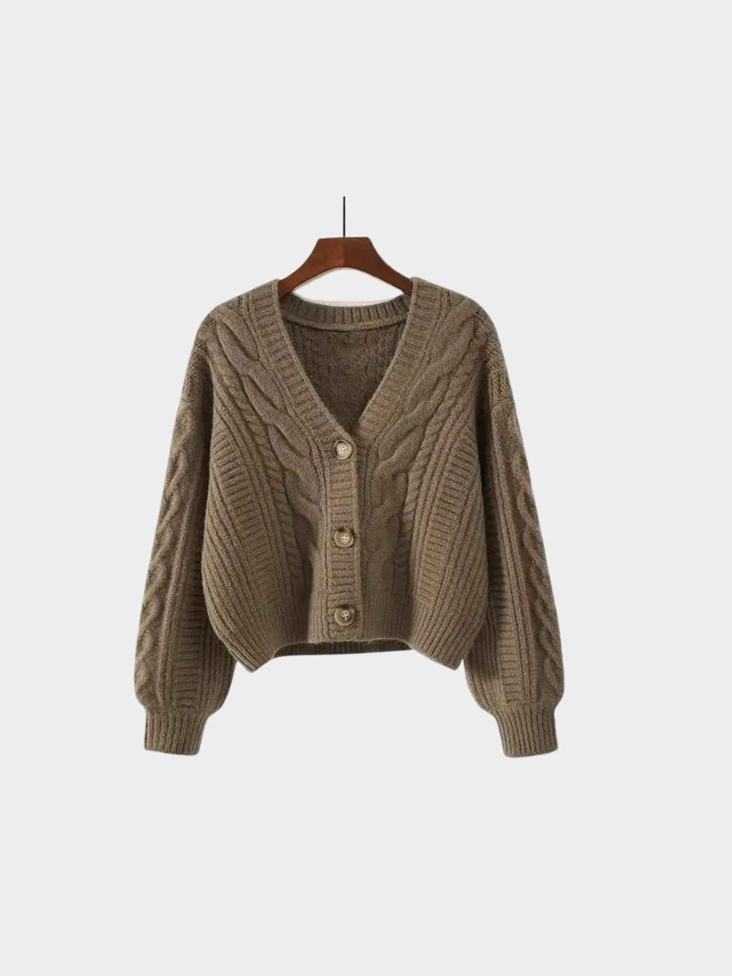 Women’s Knit Cardigan with V-Neck and Button Front