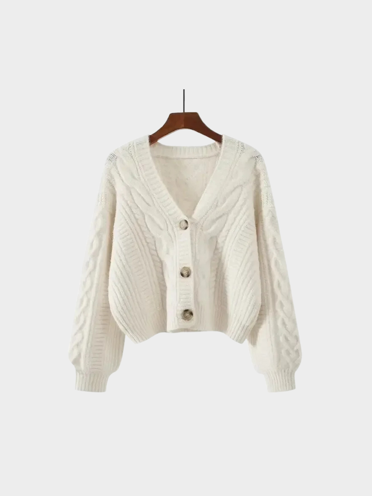 Women’s Knit Cardigan with V-Neck and Button Front