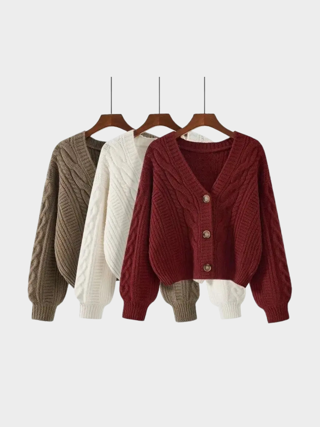 Women’s Knit Cardigan with V-Neck and Button Front