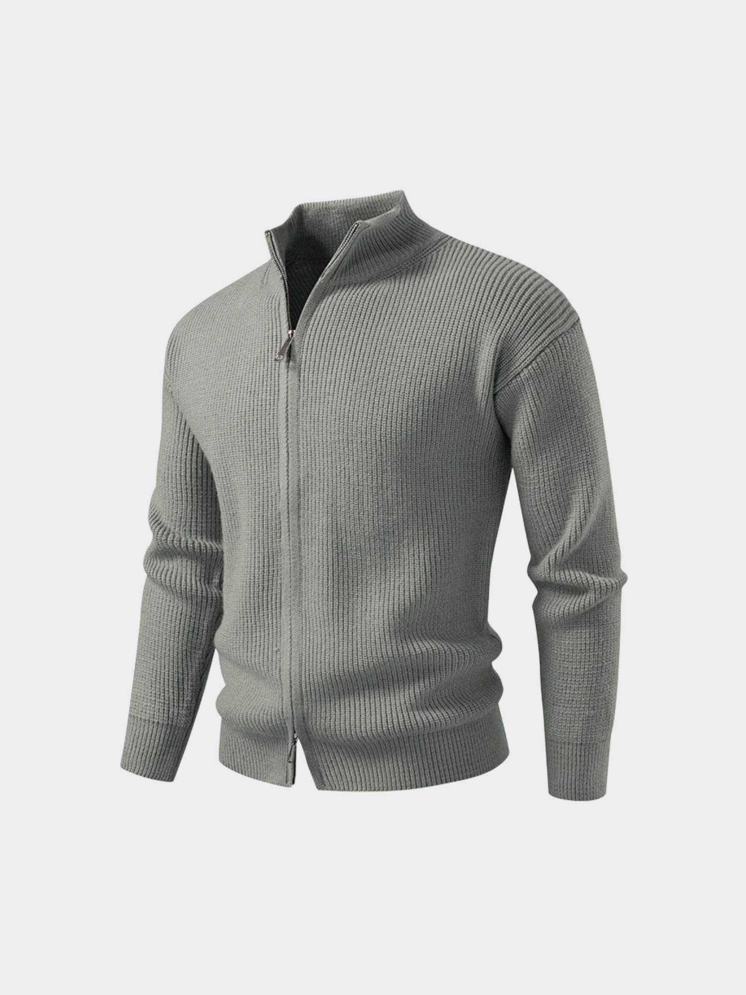 Men’s Knit Zip Jacket with Stand Collar