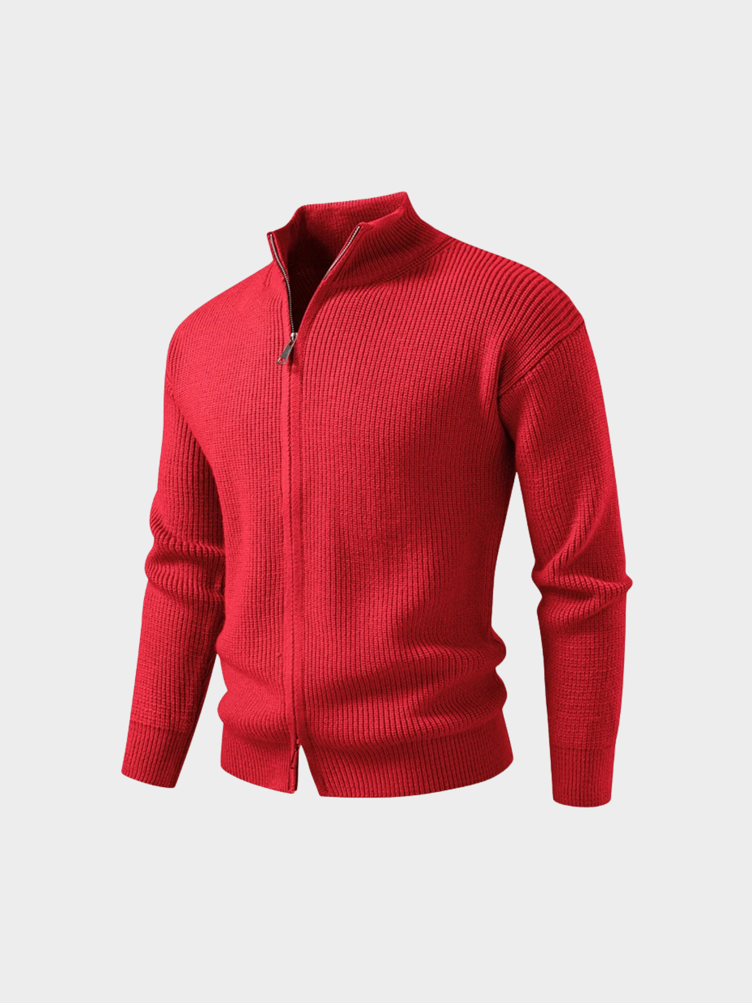 Men’s Knit Zip Jacket with Stand Collar