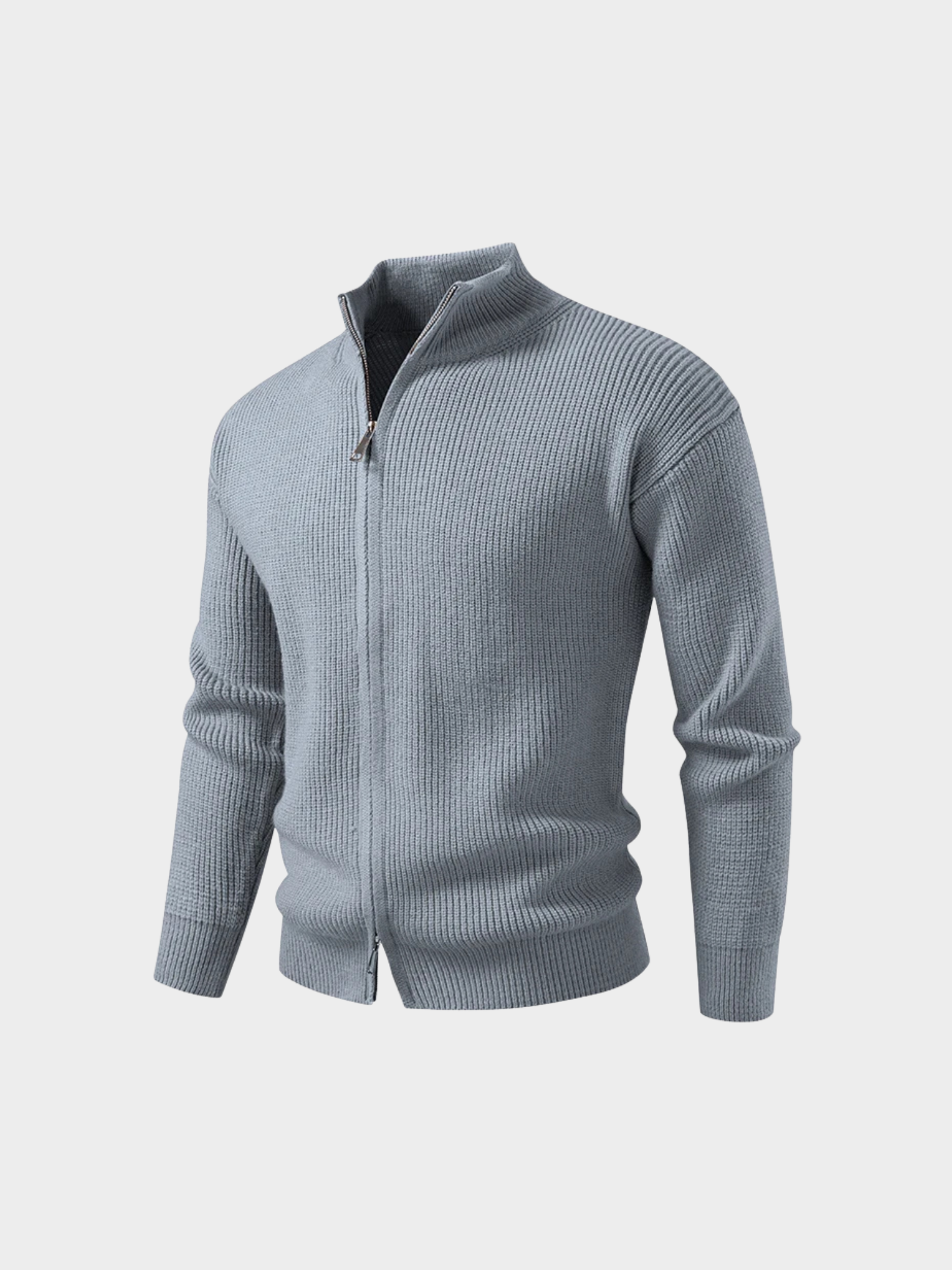 Men’s Knit Zip Jacket with Stand Collar
