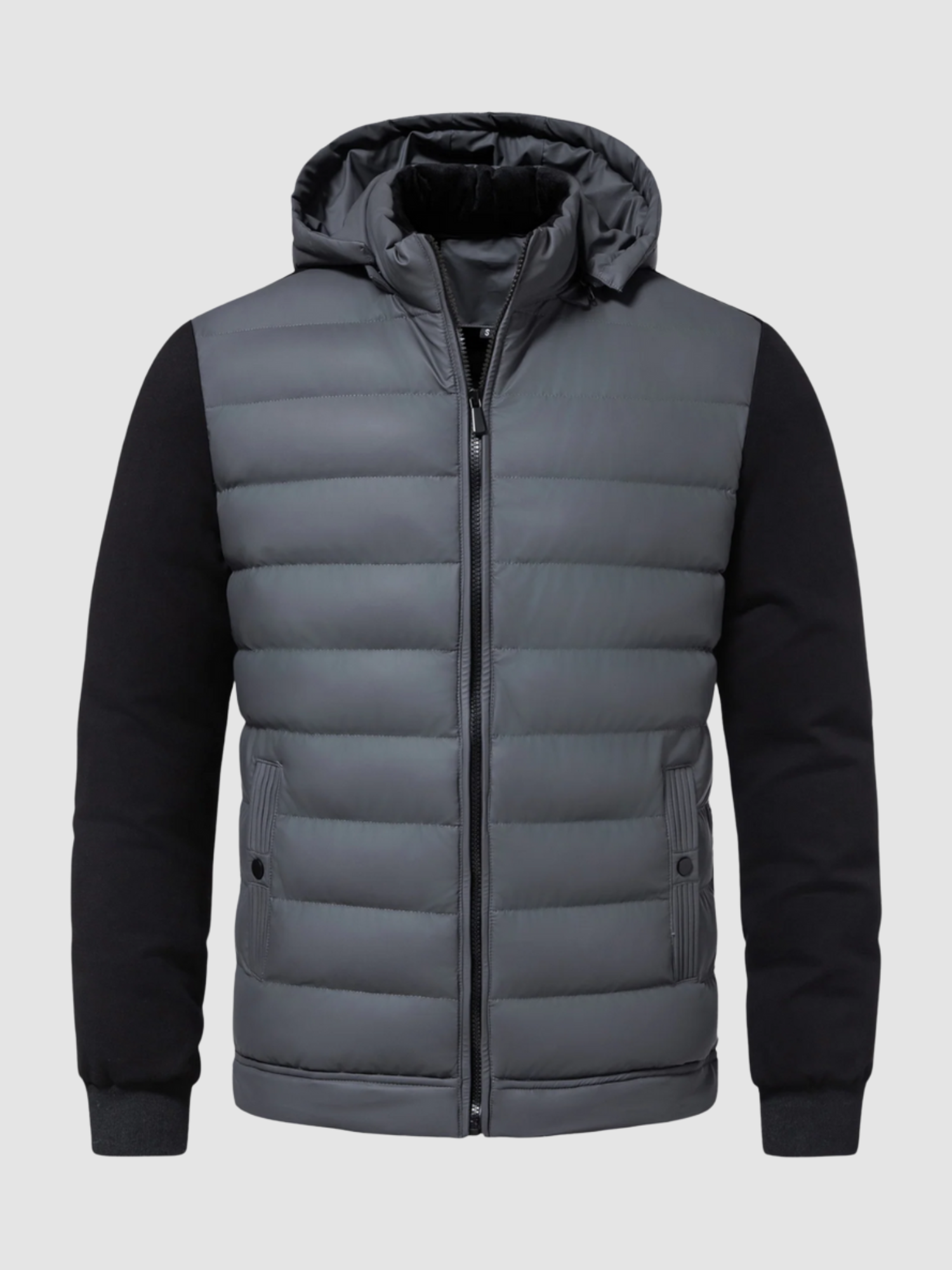 Men’s Quilted Hooded Puffer Jacket – Zip-Up Outerwear